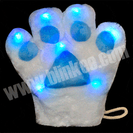 Blue Plush LED Paw Glove-0